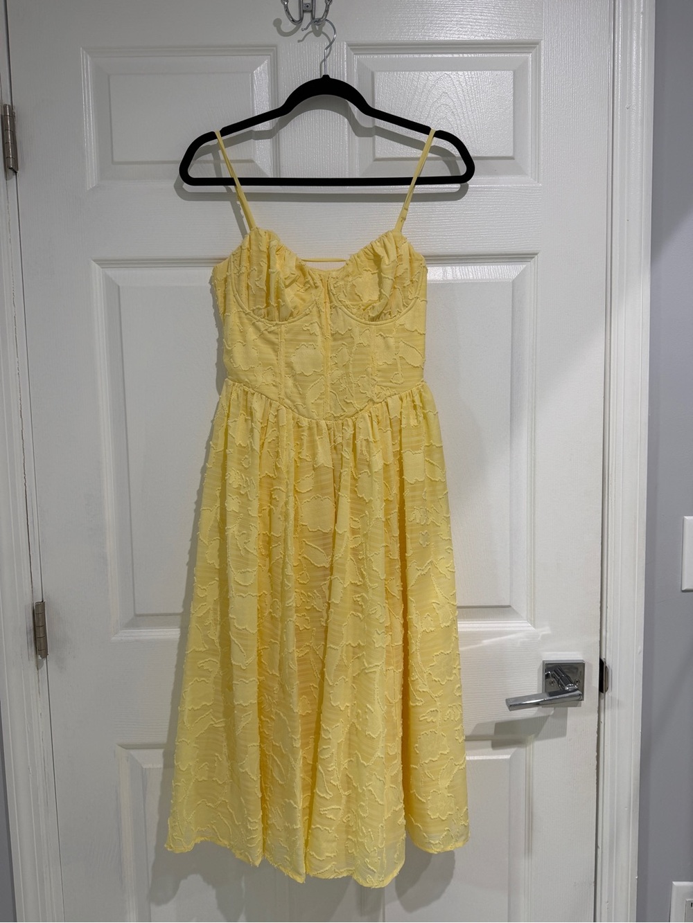Jessica Simpson Yellow Lace Spaghetti-Strap Dress